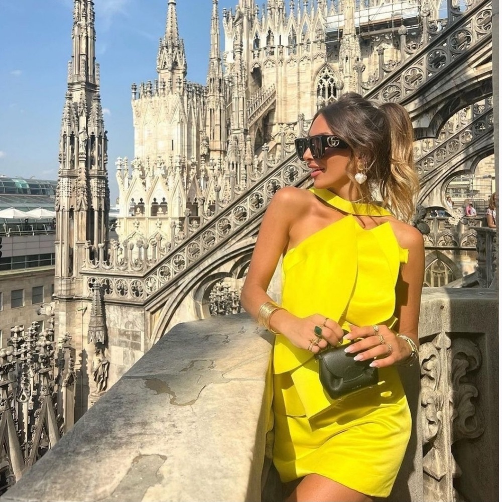 ZARA Lemon Yellow Limited Edition Ruffle Voluminous Mini Dress - Picture 11 of 17